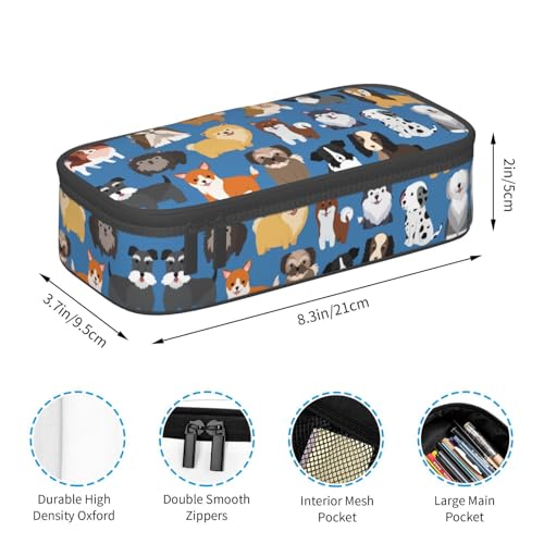 Image of Cute Dog Puppy Pencil Case Organizer Big Capacity Pencil Pouch Stationery With Zipper School Supplies Pencil Bag For Girls Boys Office, j56tsd