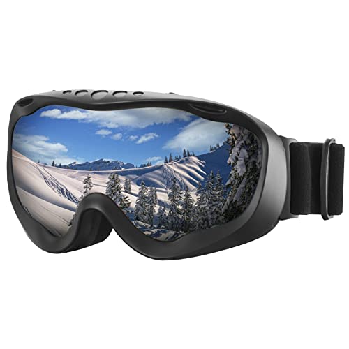 AVAWAY OTG Skibrille Snowboard Brille für Brillenträger Herren Damen Jugendliche UV-Schutz Kompatibler Helm Anti Fog Skibrillen Ski Goggles Verspiegelt Cover