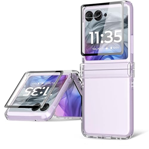 Motorola Razr 2024 Case with Hinge Protection, Slim Fit Hard PC Shockproof Protective Case, Clear