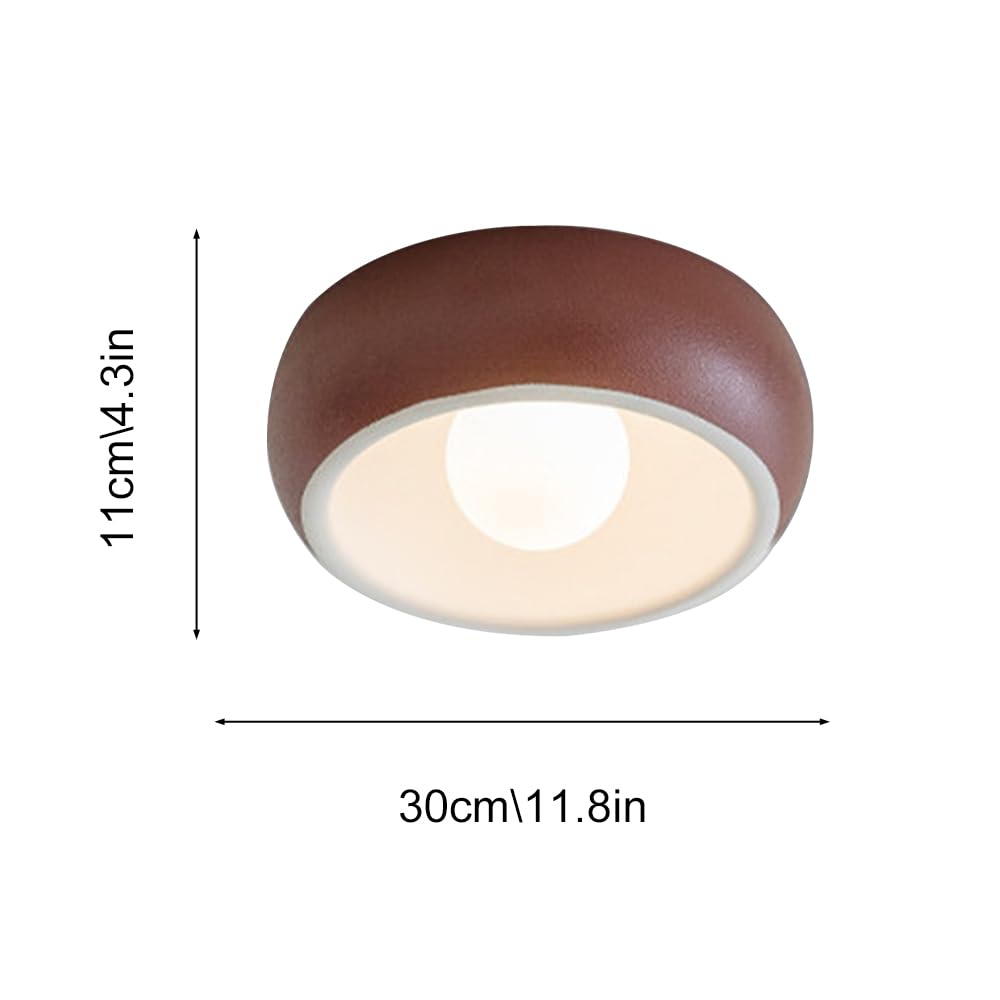Oświetlenie Sufitowe Led Z Półpłaską Powierzchnią, Balkonowa 20 W, Nowoczesna Okrągła Sufitowa, Oświetlenie Sufitowe Na Korytarzu I Ganku, 11,8 Cala/Czerwony/Ciepłe Światło 3000K