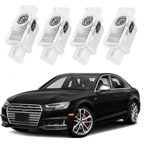 4pcs Car Door Projector Lights for Audi - Door Projector Lights for A1/A3/A4/A5/A6/Q3/Q5/Q7/A7/A8/R8/TT HD LED Original Light - Car Welcome LED Light