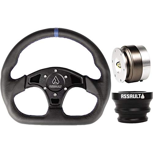 Assault Industries 100005SW0202K Black/Blue Stitch Ballistic D Steering Wheel Kit