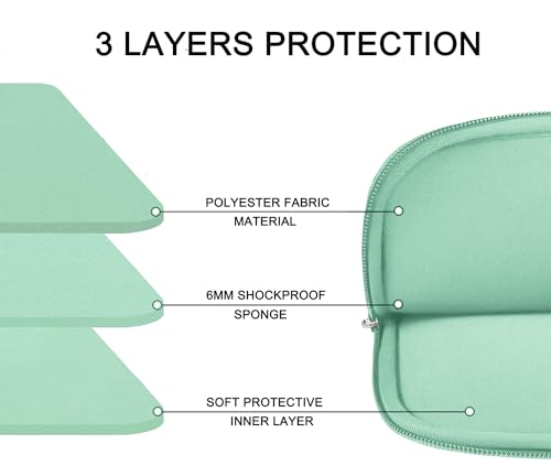 Image of Askuko Laptop Case, Shockproof Protective Computer Sleeve Cover, Handbags Portable Laptop Bag for 15.6 inch HP Dell Asus Lenovo Notebook Computer with Front Pocket, Light Blue