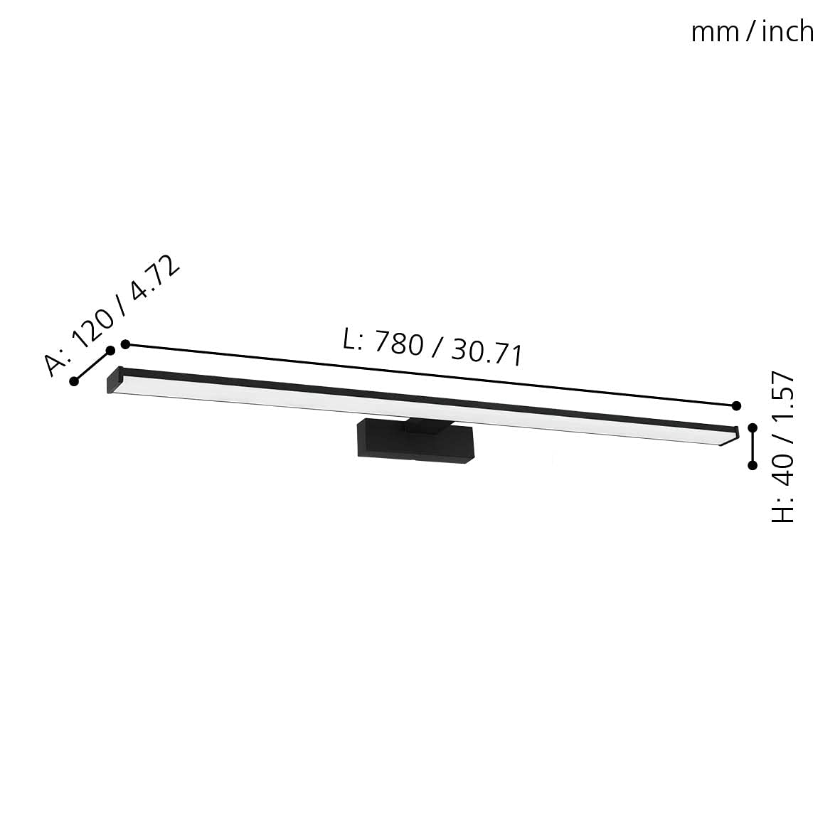 Eglo LED Bathroom wall Light Pandella 1, Vanity Mirror lamp Made of Aluminium and Plastic - Image 4