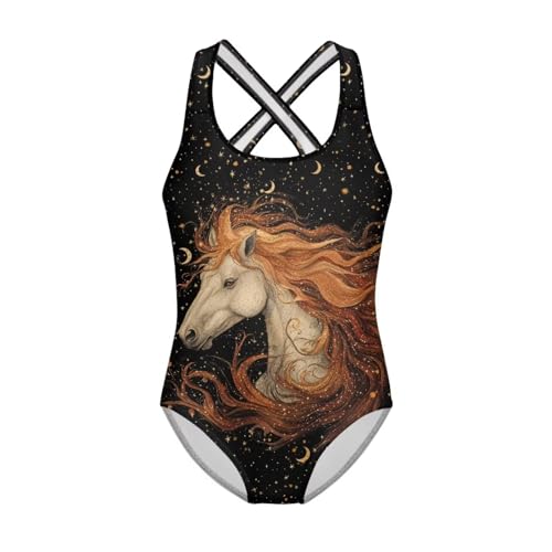 Image of Girls One Piece Cat Swimsuits Quick Dry Cartoon Beach Bathing Suit Crossback Swimwear for Kids 5-14 Years