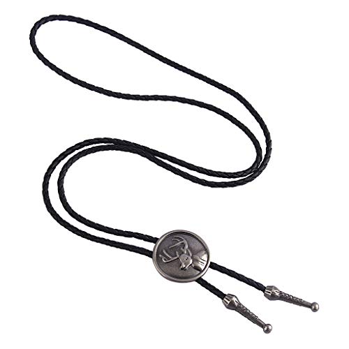 Image of GelConnie Native American Bolo Tie Rodeo Cowboy Leather Necktie Western Necklace Costume Accessories for Men,Women
