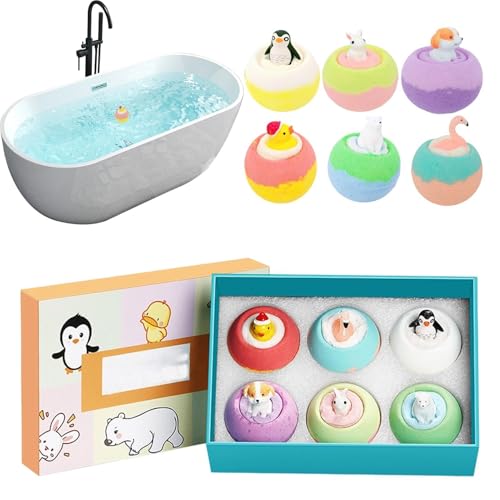 Boules de bain pour filles et spa à la maison : 6 galets moussants avec jouet