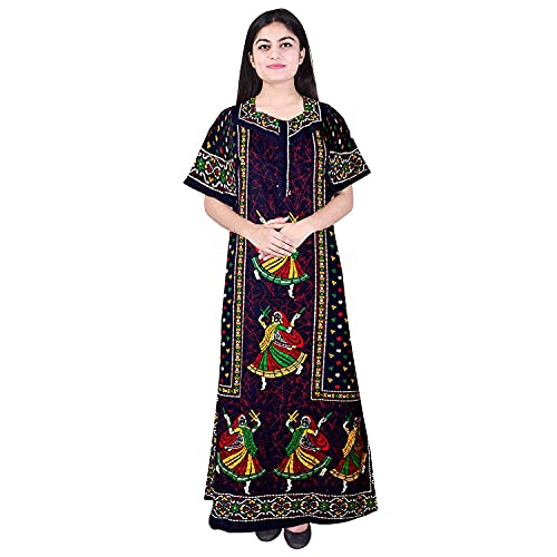 Image of YUKATA Nighty for Women Cotton Printed Maxi Gown Ankle Length Nighty Night Dress Gown for Women Maxi - Free Size (Pack of 2)