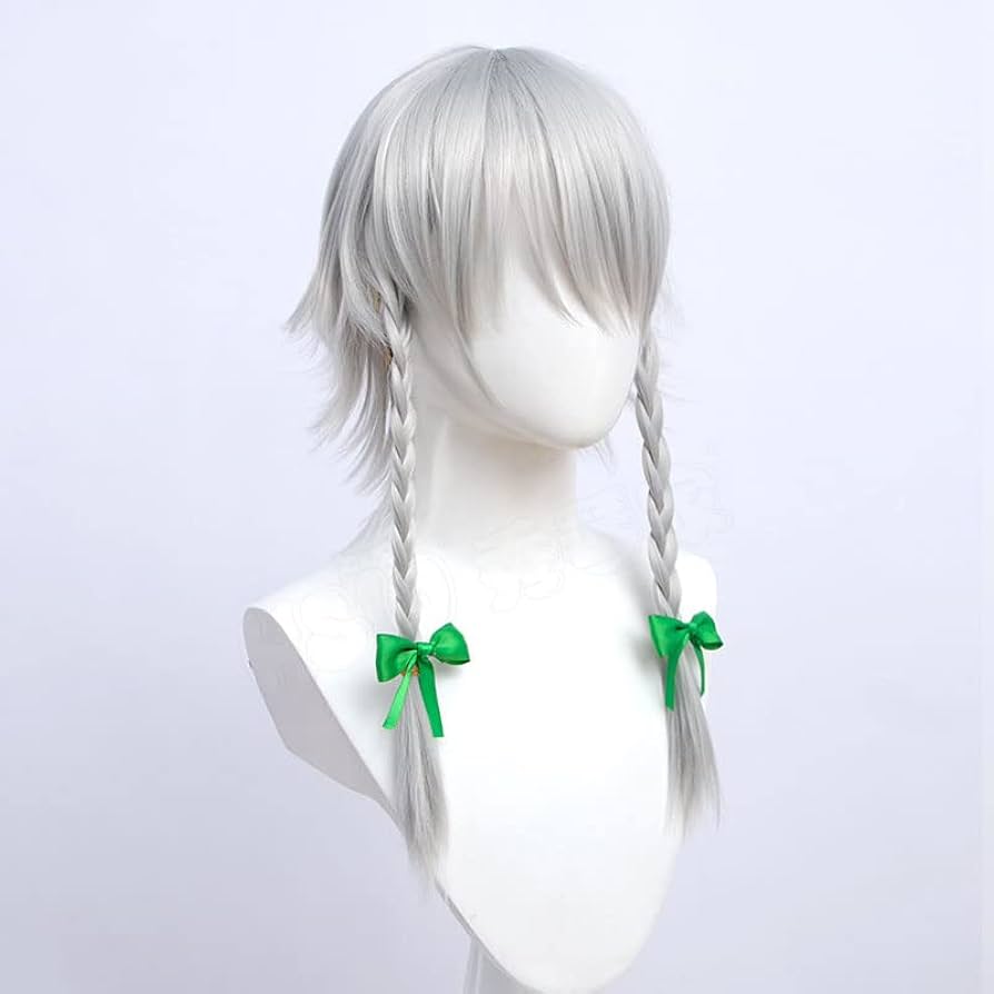 Amazon.co.jp: コスプレウィッグ 十六夜咲夜 シルバー 耐熱 ウィッグ