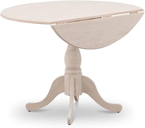Miniatura 21 de East West Furniture DMT-ABK-TP Dublin - Mesa de comedor redonda de madera con base de gota y pedestal, 42 x 42 pulgadas, color negro cepillado