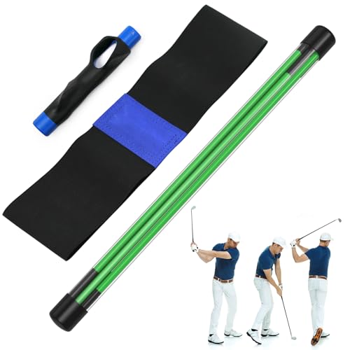 IMAYCC Golf Portable GripTrainer 3 Set Golf Alignment Rods Arm Connection Band 3 In1 for Improved Hand Placement Muscle Memory and Swing Accuracy Perfect Golf Training Aid for All Skill Levels