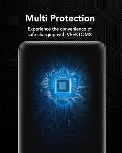 Power Bank 20000mAh Powerbank USB C mit 5 Ausgängen & 2 Eingängen VEEKTOMX Powerbank mit integrierten Kabeln Externer Handyakku Kompatibel mit iPad, iPhone16/15, Galaxy, Huawei, Google Pixel usw.