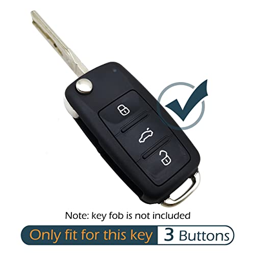 Coque de clé en silicone pour VW Jetta Passat Golf protection 3 boutons - 2