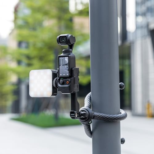Image of JJC Expansion Adapter Mount for DJI Osmo Pocket 4 /3 and Xtra Muse | Protective Accessories Cage Bracket, with Action Camera Port & Cold Shoe Mount on Tripod Selfie Stick Shooting