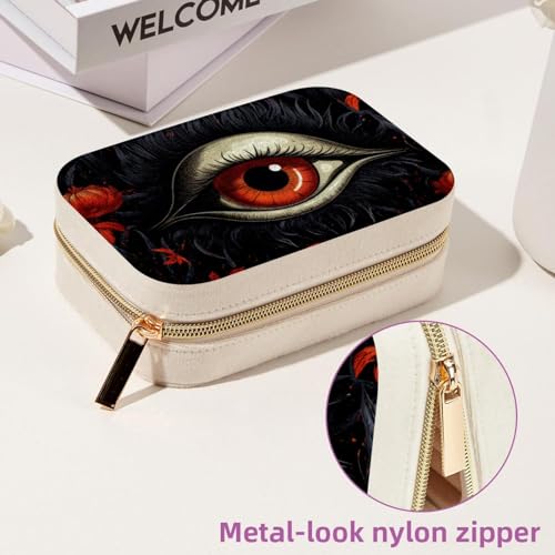 Boîte à bijoux de voyage portable en velours compacte avec zip solide