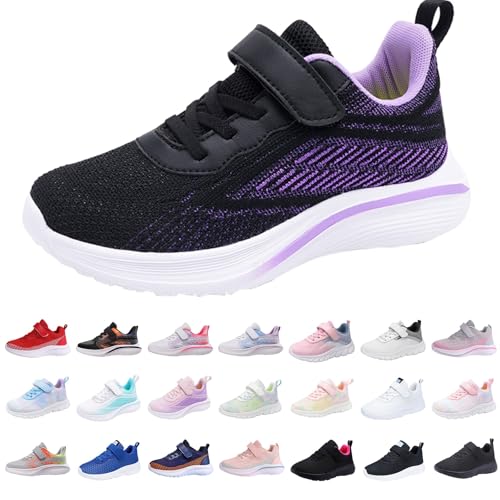 Momolaa - Unisex Kids Trainers Boys Girls Walking Running Shoes Athletic Sneakers Sports Shoes for Little/Big Kids Footwear Gift Size 2.5 Big Kid #06_Black - 5.0/5