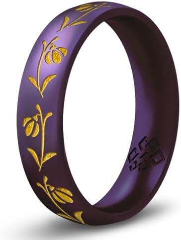 Knot Theory January Flower Gold Ink Cosmic Purple Silicone Size 7 4mm