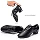 Herren Tanzschuhe Latein Salsa Jazz Tango Schwarze Lederschuhe für Männer Jungen (38, Schwarz)