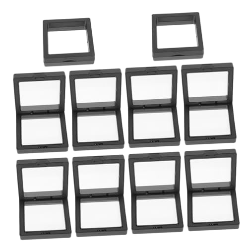 NOLITOY 10pcs Display Frame 3D Floating Display Case Jewelry Specimen Holder Medal Clear Floating Frame Case Box