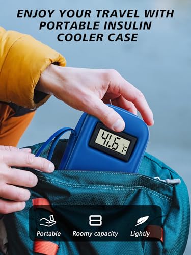 Image of YOUSHARES Insulin Cooler Travel Case, Peptide Travel Case with Temp Display