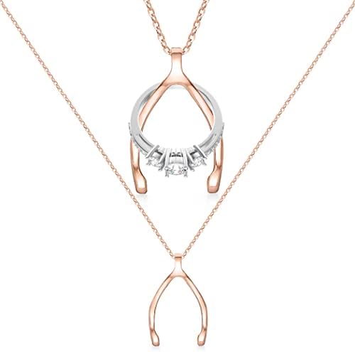 Emily C Original Patented Ring Holder Necklace - Stainless Steel Necklace Ring Holder - Women & Men Wedding Ring Holder Necklace - Women & Men Engagement Ring Necklace Holder - Gift for Her - Mother, Mom, Wife, Nurse, Doctor (Wishbone)