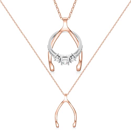 Emily C Original Patented Ring Holder Necklace - Stainless Steel Necklace Ring Holder - Women & Men Wedding Ring Holder Necklace - Women & Men Engagement Ring Necklace Holder - Gift For Her - Mother, Mom, Wife, Nurse, Doctor (Wishbone) #TOP3