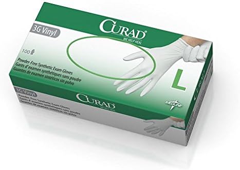 CUR8236 - CURAD Powder-Free Latex-Free 3G Vinyl Exam Gloves,Large