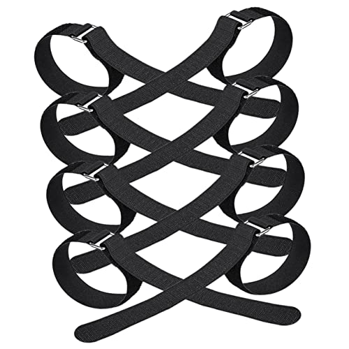 ADOCARN 4 Pairs Adjustable Slip Ice Grippers for Hiking and Mountaineering Portable Snow Shoe Traction Cleats with Nylon Straps Compatible with All Shoe Types for Winter Outdoor Safety