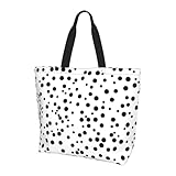 Durabilité et confort : fabriqué à partir de polyester résistant à l'usure et hydrofuge, le sac à main noir et blanc à pois est à la fois léger et durable, offrant une expérience de transport confortable avec sa bandoulière robuste qui peut être portée à la main ou portée sur l'épaule