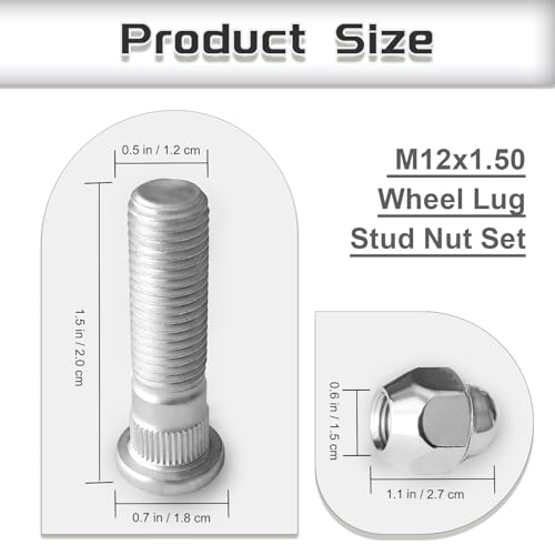 Image of 4PCS M12x1.5 Lug Nuts Chrome Nut Bolt - 21mm Hex 28 mm Height Chrome OEM Lug Nut 52950-14140 52950-M1000 Replacement for 1998-2021 Hyunda1 GT Tucson Sonata Sorento Elantra Genesis Santa Fe