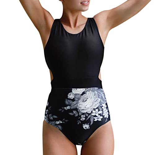 Traje de baño para mujer, traje de baño estampado traje de baño para mujer, traje de baño, bikini pieza estampada verano Tankini playa grande tamaño playa hermosa sexy, Le Noir, S Cover