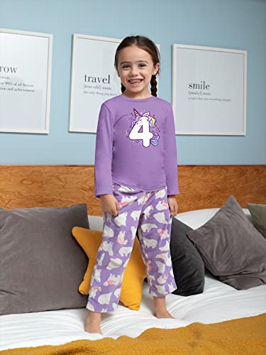 Image of Unicorn 4th Birthday Shirts for Toddler Girls Outfit 4 Year Old Fourth Four Shirt