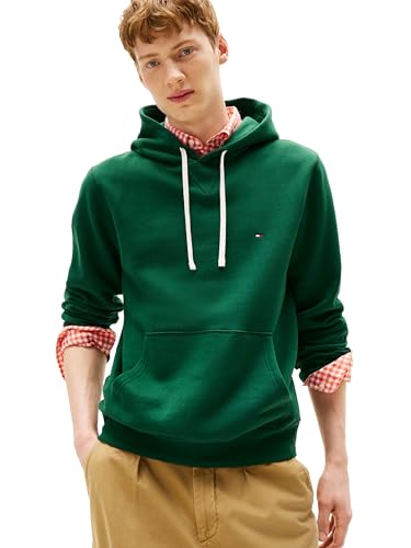 Sweat à Capuche Tommy Hilfiger Homme en Fleece de Poids Moyen Couleur Unie