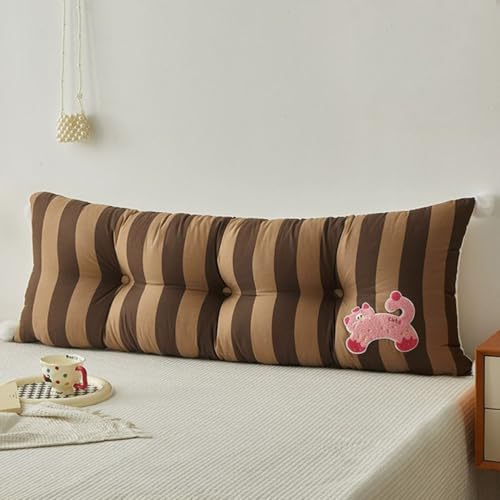 ブラウン,Cal King/180cm,かわいいソファクッション 大型ヘッドボード 布張り コットン入り 大型ベッド用背もたれ 取り外し可能なウェッジ型読書用サポートピロー 二段ベッドやデイベッド用