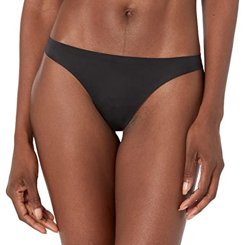 Maidenform womens Comfort Devotion No Pinch Panties, Hipster, Bikini, Available g string and thong panties, - Black W/Body Beige Lining, Large US