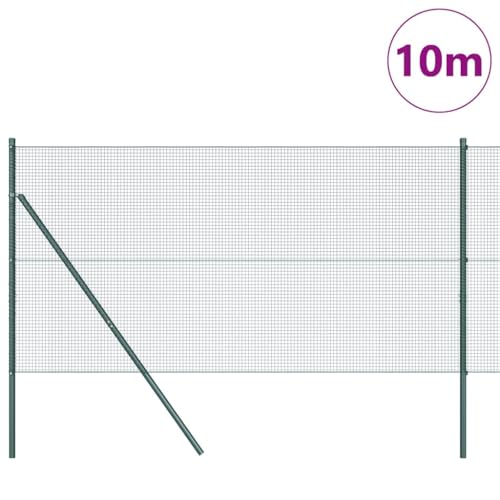 Qnhdfrt Stahl Maschendrahtzaun 1000 x 3,2 x 120 cm Grün für Garten, Hunde & Hühner, witterungsbeständig & rostfrei, moderner Drahtzaun zum Einzäunen von Terrasse, Weide und Campingplatz