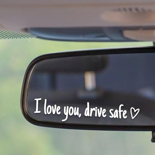 10PACK I Love You Drive Safe Mirror Sticker,Funny Vinyl Car Decals Rear View MirrorSticker,I Love You Rearview Mirror Decal,Cute Car Drive Stickers and Decals for Vehicle Windows for Girls Women