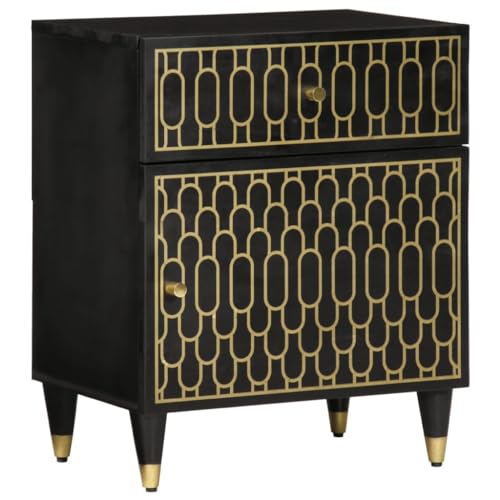 Xichuzi Mesita de Noche Madera Maciza de Mango 50x33x60 cm, Mesillas De Noche Dormitorio, Mesa De Noche, Muebles Auxiliares, Mueble Habitacion, Muebles Dormitorio - 358328