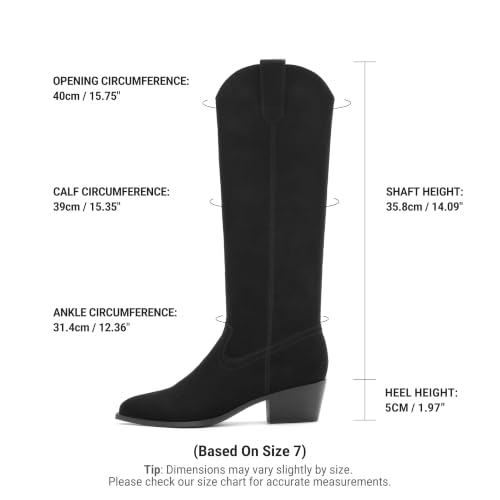 DREAM PAIRS Suede Knee High Fall Tall Boots for Women,Black,8 - image 6