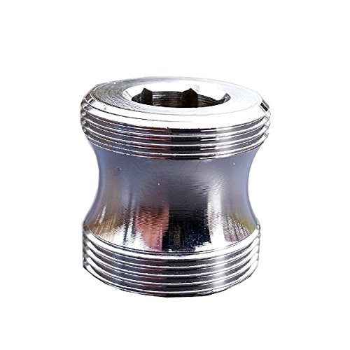 M21,5 AG x M22 AG lang, chrom, Gewinde Adapter M21,5 x 1 AG auf M22 x 1 AG lang Übergang CHROM f. Perlstrahler Gewinde am Wasserhahn, M22xM21,5, passend für ein M21,5 Luftsprudler Innengewinde, oft bei neueren Design Wasserhähnen, HANSANOVA Style Cover