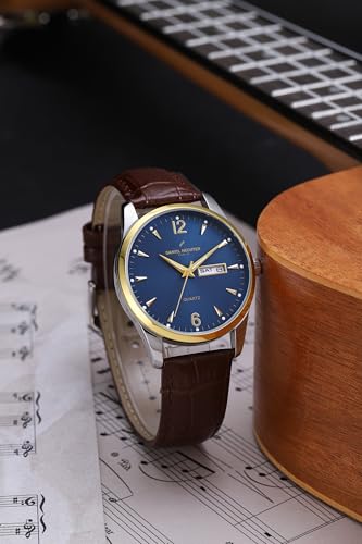 Image of Daniel Hechter Paris Analog Quartz Watch for Men with Sunray Round Dial, Leather Strap, Day & Date Display & Water Resistant