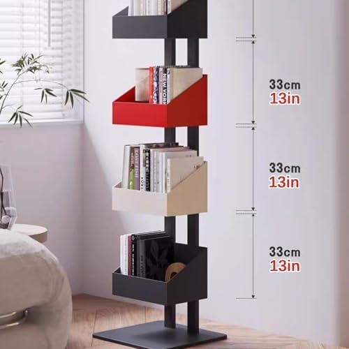 Stylish Industrial Corner Bookshelf - Metal Frame Storage Unit, Modern Display Shelf for Living Room, Home Office & Bedroom, Perfect Plant Stand & Corner Bookcase Organizer