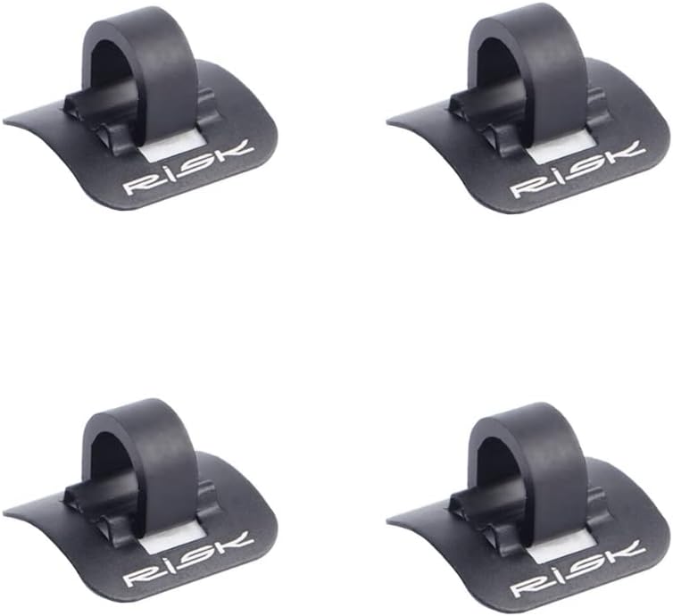 Mtb bike road bicycle c-clips clamps housing hose guide with adhesive seat for brake derailleur shift cables or oil tube, 4 pcs/pack