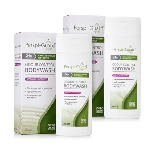 Perspi-Guard Neroli Scented Odour Control Antibacterial Body Wash for Men & Women, Anti Bacterial Shower Gel Prevents Malodour, 200 ml, 2-Pack