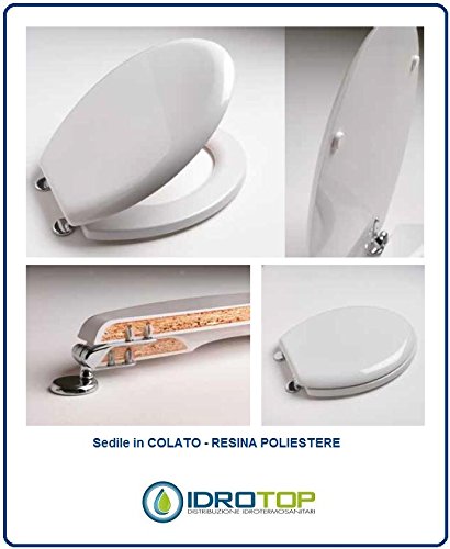 Copriwater Ideal Standard TESI BIANCO I.S. Cerniera Cromo-Sedile-Asse Wc