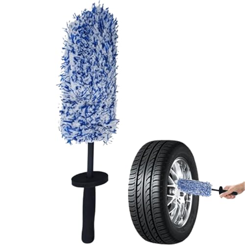 Cepillos de llantas para limpiar ruedas, limpieza de llantas con cerdas largas, cepillo de limpieza de llantas, cepillo de limpieza de coche, cepillo de rueda de lavado de coche para llantas, puntas