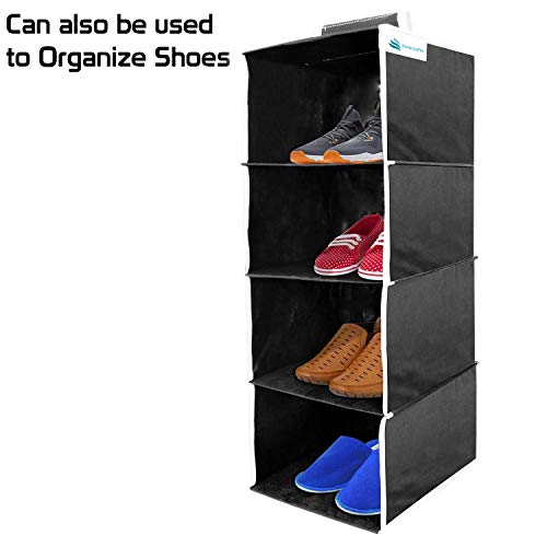 Image of Hanging Organizer (Grey Black, Pack of 2 (4 Shelf))