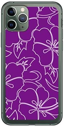 [iPhone 11 Pro専用] SECOND SKIN スマートフォンケース ハイビスカスライン パープル （ソフトケース） 3
