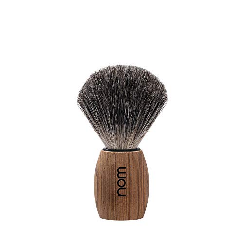 NOM OLE Shaving Brush | Pure Badger Shave Brush for Shaving soaps and creams | Exfoliating Shaving Brush | Pure Spruce handle