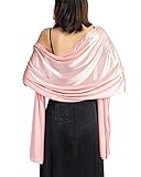  Minetom Châles Écharpes pour Robe De Bal Soirée Mariage Cocktail Fête Rétro Élégant Châle Wrap Boléro B Rose Clair Taille Unique